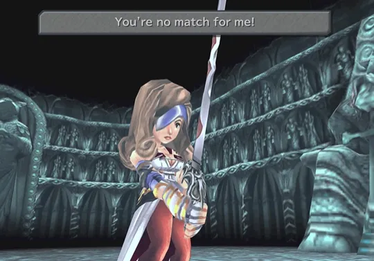 Thumbnail of the video showing the boss battle against Beatrix (Burmecia)