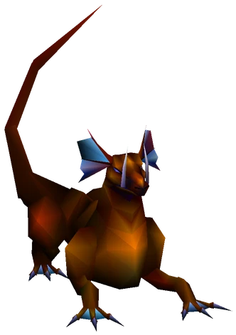 Under Lizard enemy model from Final Fantasy VII