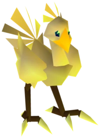 Gold Chocobo field model from Final Fantasy VII