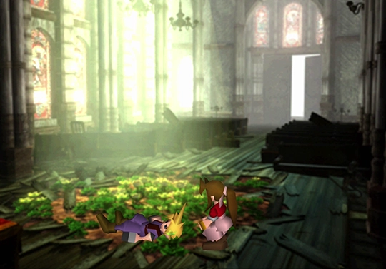 Aeris and Cloud in the church