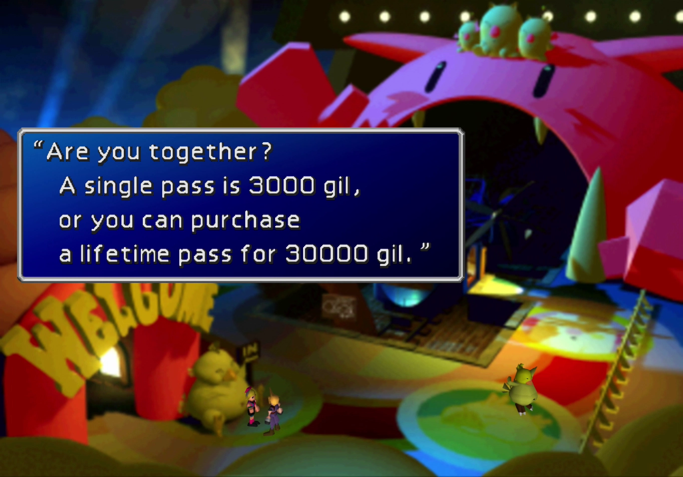 Purchasing a ticket to Gold Saucer