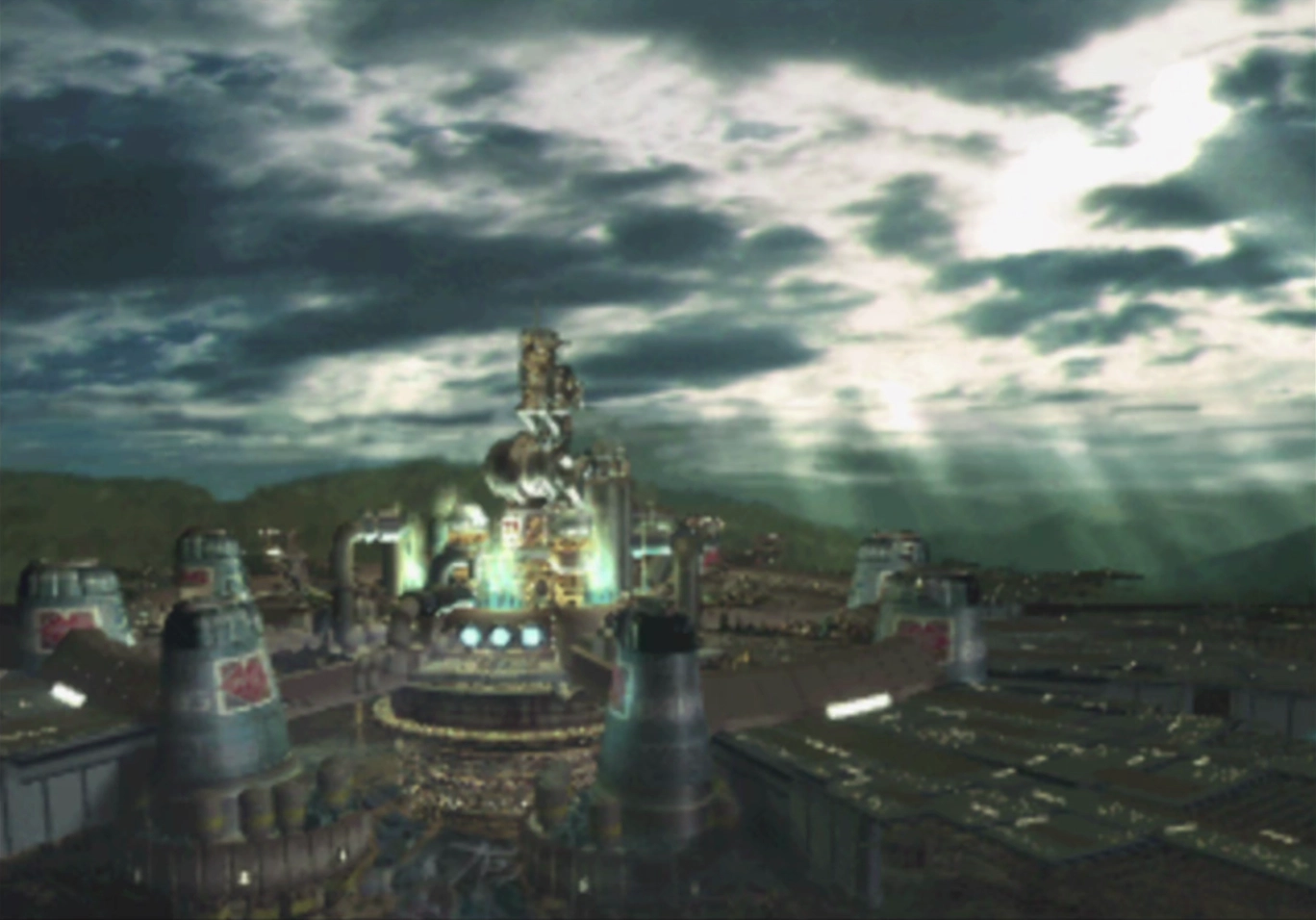 Midgar during the daytime during the Nibelheim flashback sequence with Zack