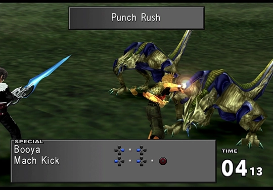 Zell performing Duel Limit Break moves during battle