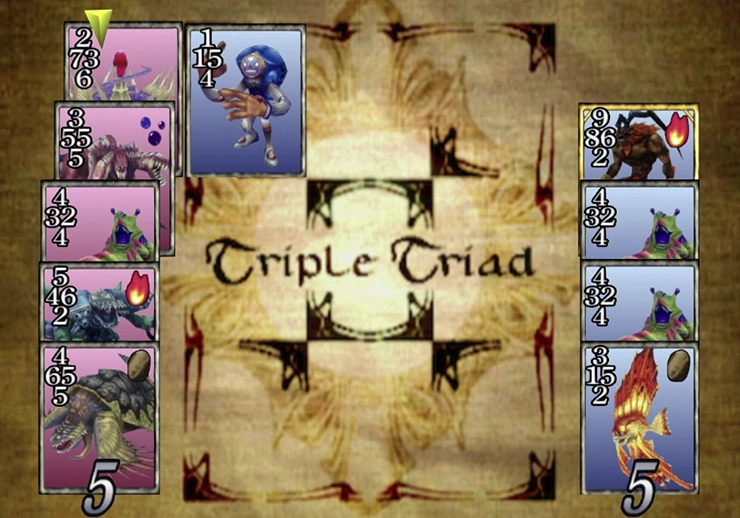 An early Triple Triad match in Balamb Garden