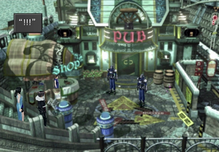 Confronting the Galbadia Soldiers outside the Pub