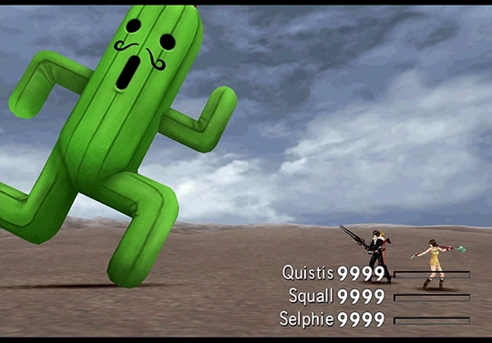 Battle against Jumbo Cactuar