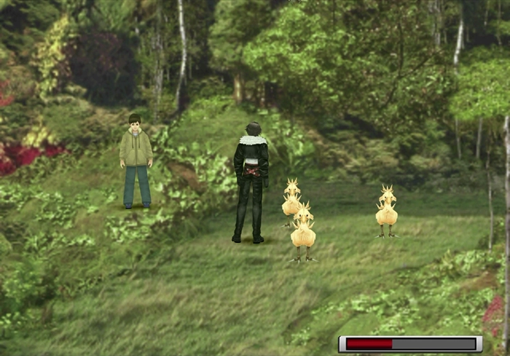 The second ChocoZiner location to the left of the group of Chicobos in the Chocobo Forest of Fun