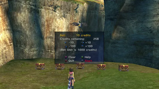 Playing the Feed the Monkey mini-game and choosing your bet