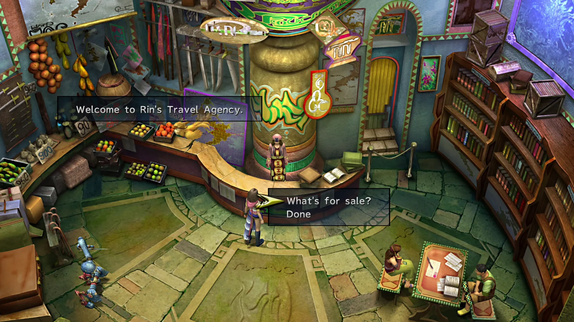 Speaking to the Shopkeeper in Rin’s Travel Agency along the Mi’ihen Highroad