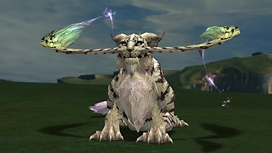 Screenshot of Coeurl in a battle at the Monster Arena