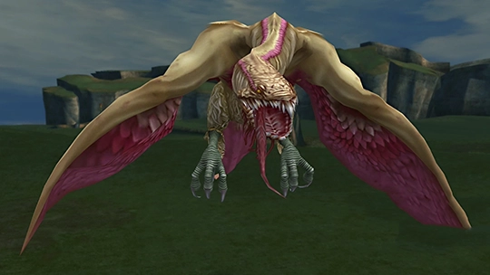 Screenshot of Garuda in a battle at the Monster Arena