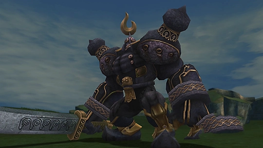 Screenshot of Iron Giant in a battle at the Monster Arena