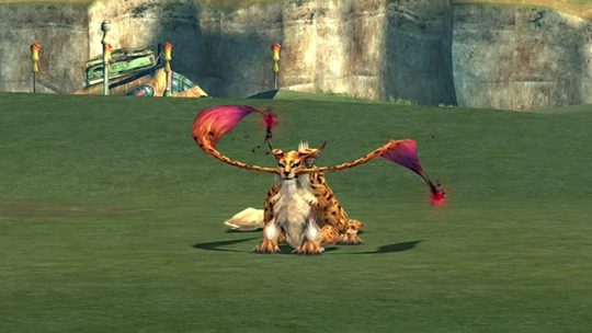 Screenshot of Master Coeurl in a battle at the Monster Arena