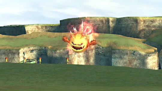 Screenshot of Puroboros in a battle at the Monster Arena