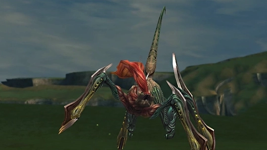 Screenshot of Xiphos in a battle at the Monster Arena