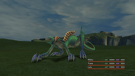 Screenshot of Dinonix in a battle at the Monster Arena