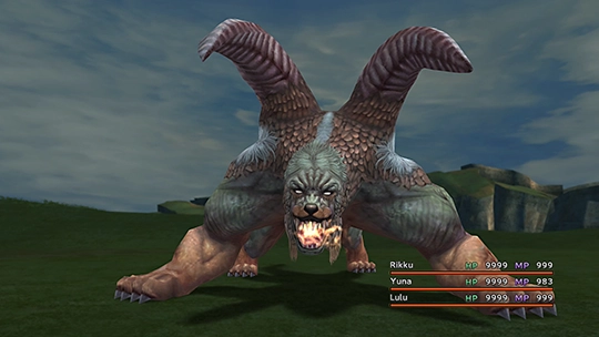 Screenshot of Dual Horn in a battle at the Monster Arena