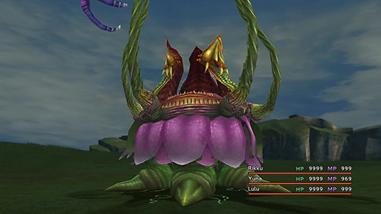 Screenshot of Ochu in a battle at the Monster Arena