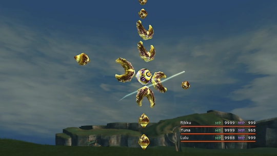 Screenshot of Gold Element in a battle at the Monster Arena