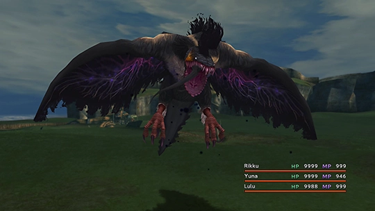 Screenshot of Zu in a battle at the Monster Arena