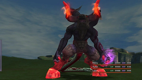 Screenshot of Chimera Brain in a battle at the Monster Arena