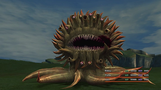 Screenshot of Malboro in a battle at the Monster Arena