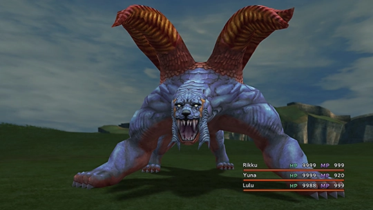 Screenshot of Grendel in a battle at the Monster Arena