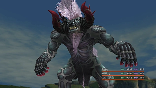 Screenshot of Behemoth King in a battle at the Monster Arena