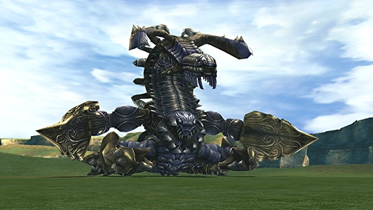 Screenshot of Ultima Buster in a battle at the Monster Arena