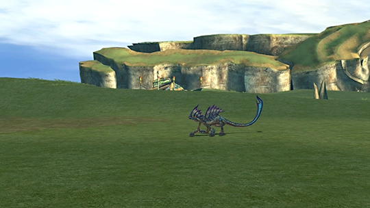 Screenshot of Zaurus in a battle at the Monster Arena