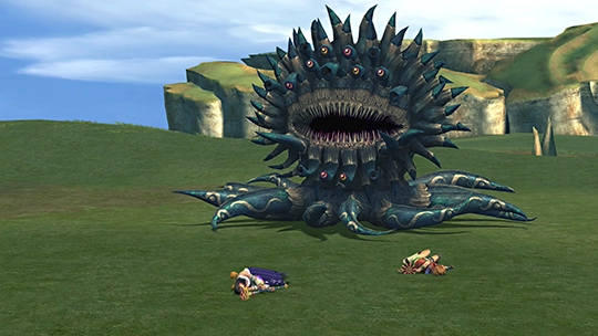 Screenshot of Malboro Menace in a battle at the Monster Arena