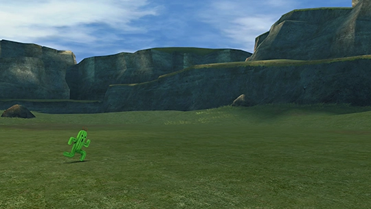 Screenshot of Cactuar King in a battle at the Monster Arena