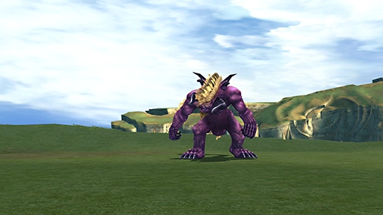 Screenshot of Catoblepas in a battle at the Monster Arena