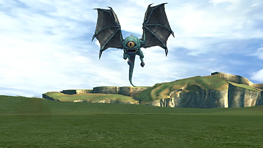 Screenshot of One-Eye in a battle at the Monster Arena