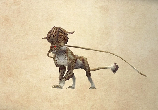 Bestiary screenshot of a Coeurl