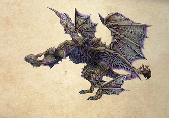 Bestiary screenshot of a Dragon Aevis