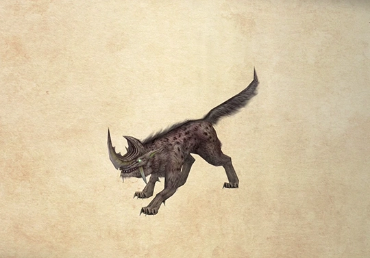 Bestiary screenshot of a Hyena