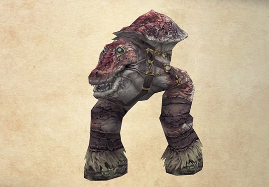 Bestiary screenshot of a Slaven Warder
