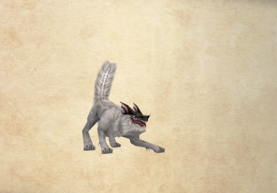 Bestiary screenshot of a White Wolf