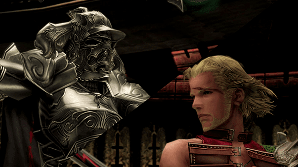 Battle against Gabranth split screen with Basch