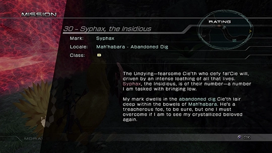 The objective overview screen for Mission 30 against Syphax