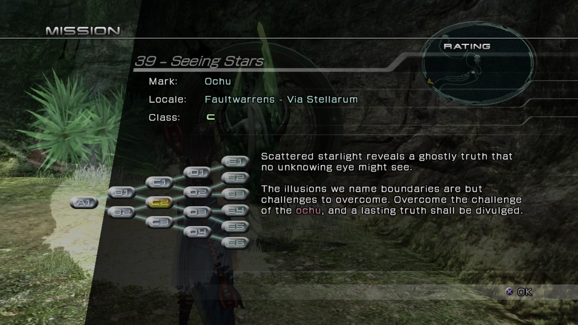 The objective overview screen for Mission 39 against Ochu