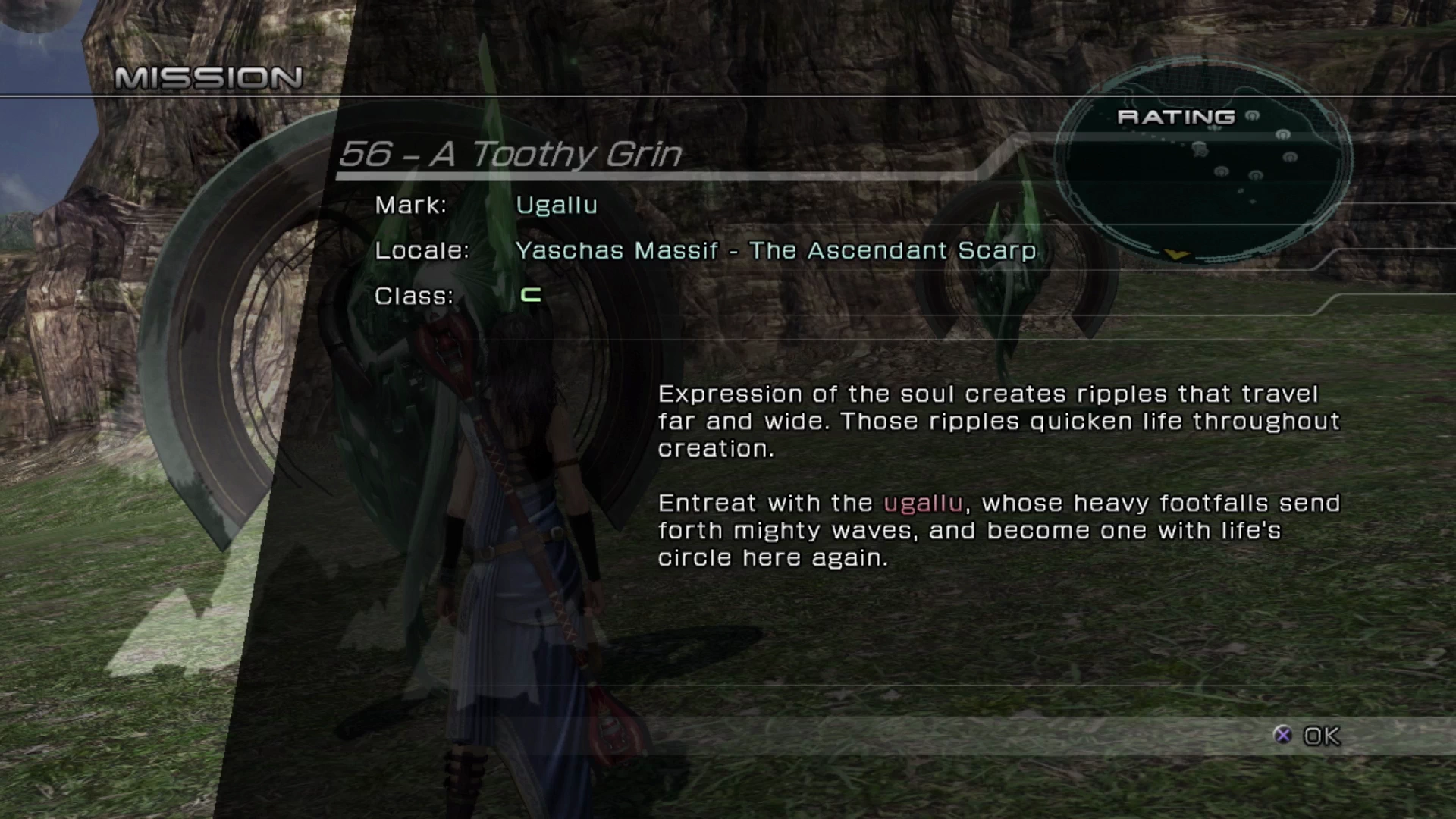 The objective overview screen for Mission 56 against Ugallu