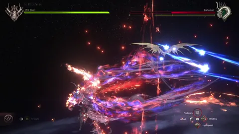 Animation of Bahamut’s Satellites and Lunge combo attack