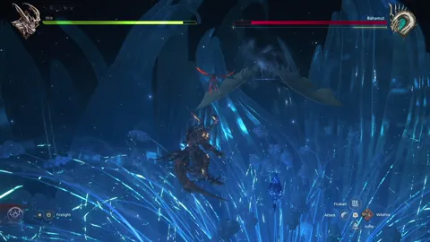 Animation of Bahamut’s Spinning Lunge attack