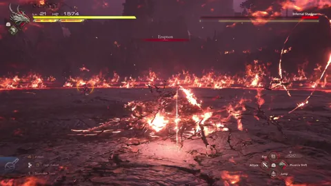 Animation of Infernal Shadow’s Eruption attack