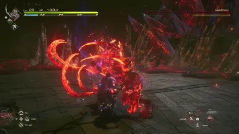 Animation of Liquid Flame’s Double Punch attack