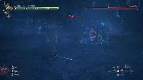 Animation of Necrophobe’s Firaga (Multiple) attack