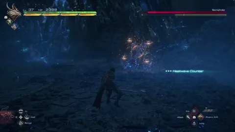 Animation of Necrophobe’s Firaga (Single) attack