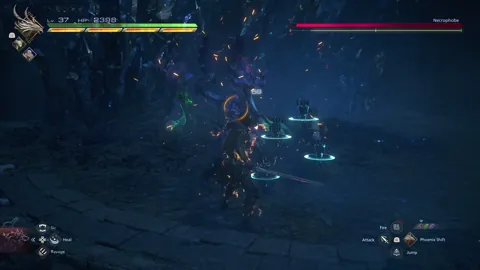 Animation of Necrophobe’s Magic Sword Slice attack